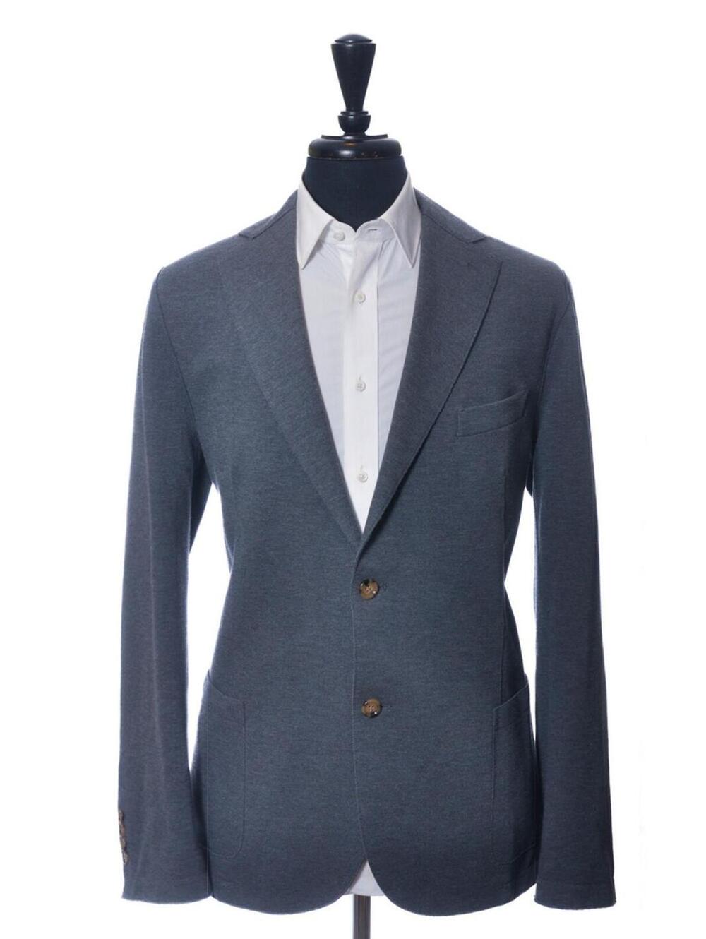 Eleventy Grey Cotton Blend Reverse Seam Blazer 44R 36414